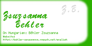 zsuzsanna behler business card